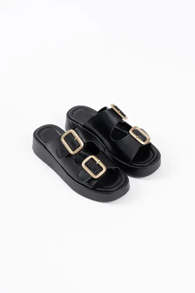 Siyah Cilt Tokalı Terlik BUCCA17MY01A