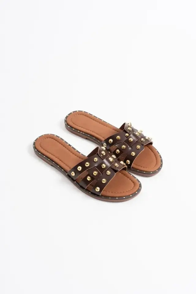 Acı Kahve Hakiki Deri Terlik BUCCA31MY68F