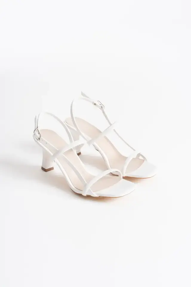 Kadın Beyaz Topuklu Sandalet BUCCA12MY06B