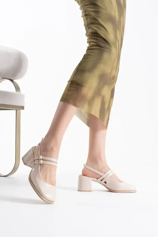 Bej Rugan Kadın Topuklu Ayakkabı BUCCA02MS03B