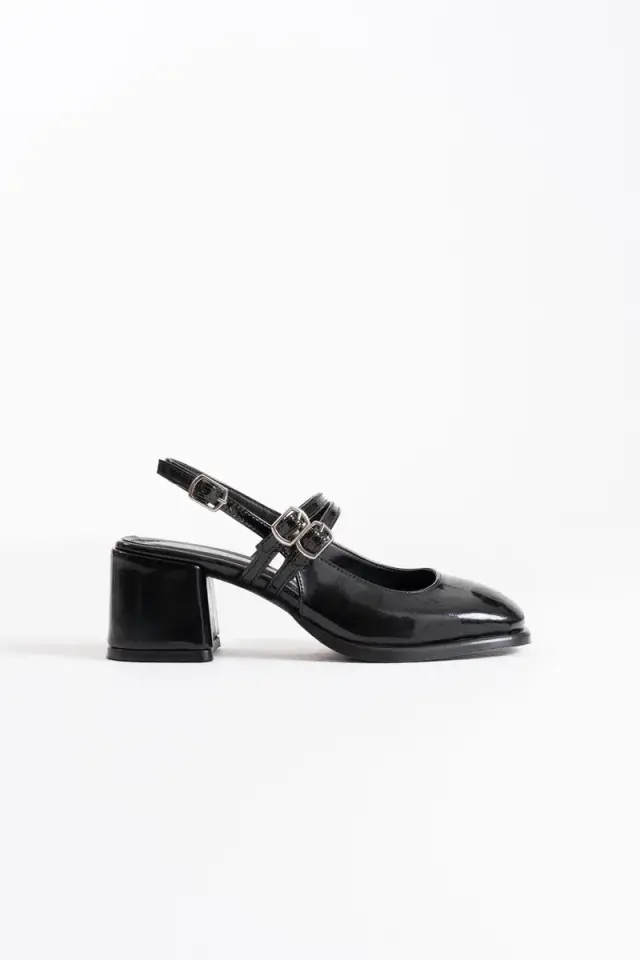 Siyah Rugan Kadın Topuklu Ayakkabı BUCCA02MS03A