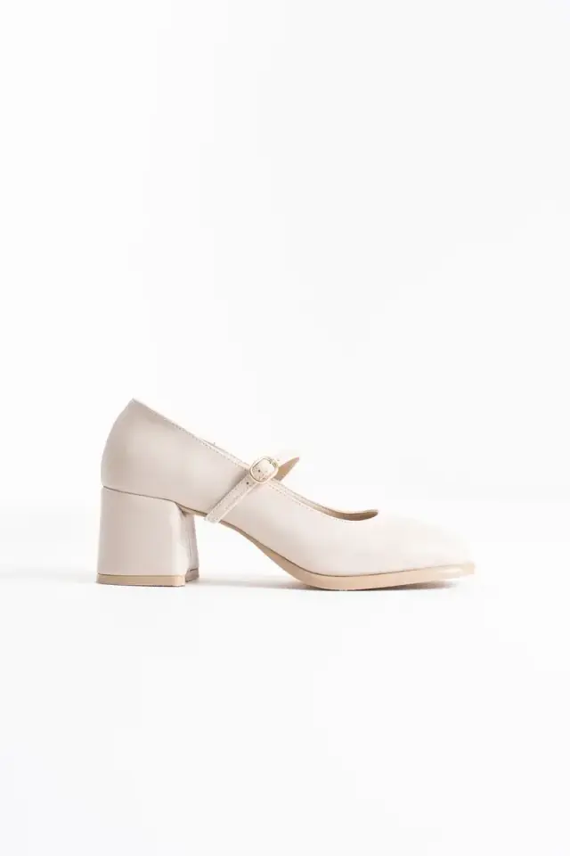 Bej Rugan Kadın Topuklu Ayakkabı BUCCA02MS02B