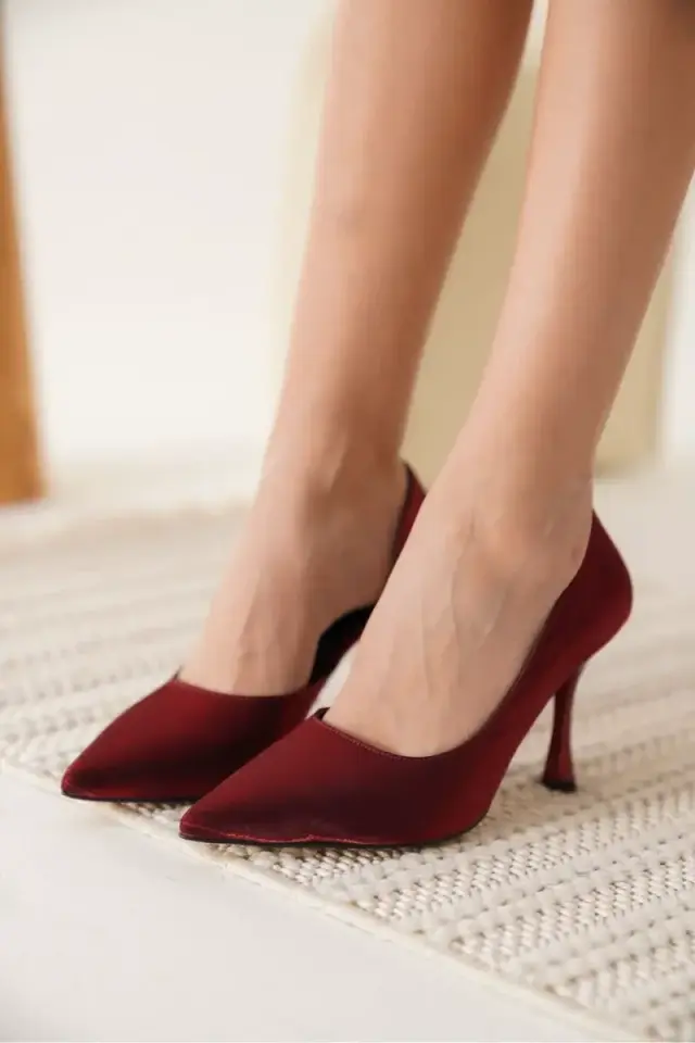 Kadın Kırmızı Topuklu Ayakkabı BUCCA08MS45D