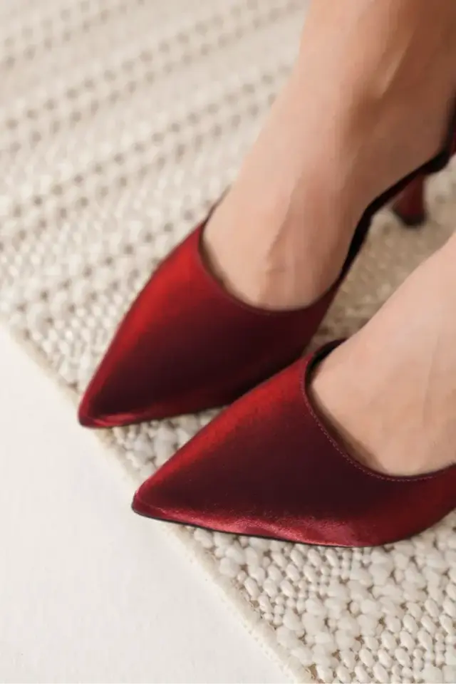 Kadın Kırmızı Topuklu Ayakkabı BUCCA08MS45D