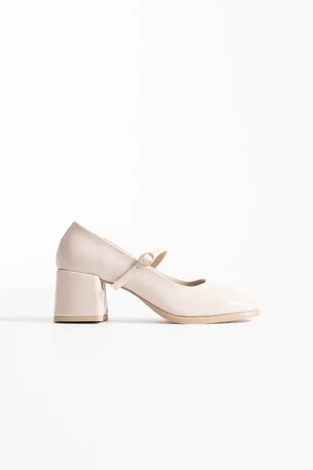 Bej Cilt Kadın Topuklu Ayakkabı BUCCA02MS02D