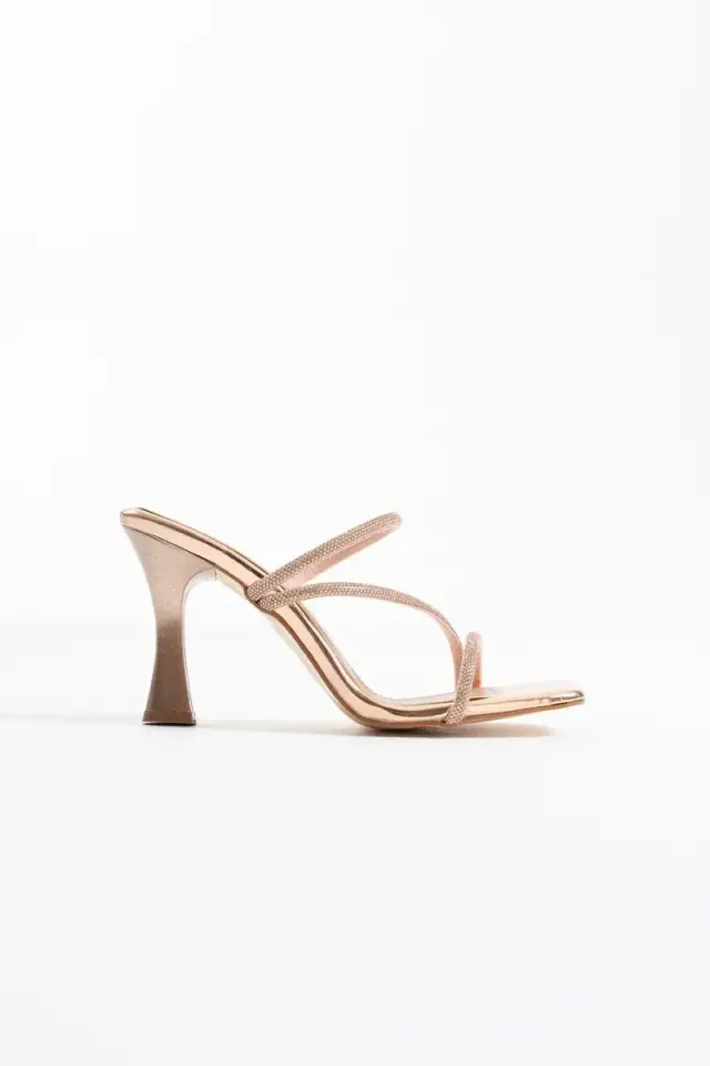 Altın Taşlı Topuklu Kadın Terlik BUCCA20MY04G