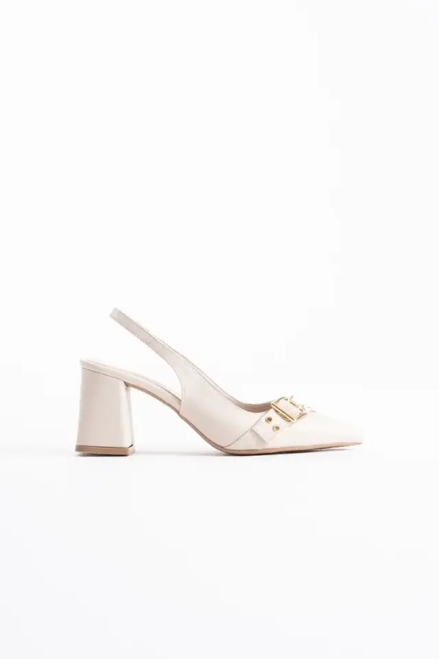 Bej Cilt Kadın Topuklu Ayakkabı BUCCA08MS07E