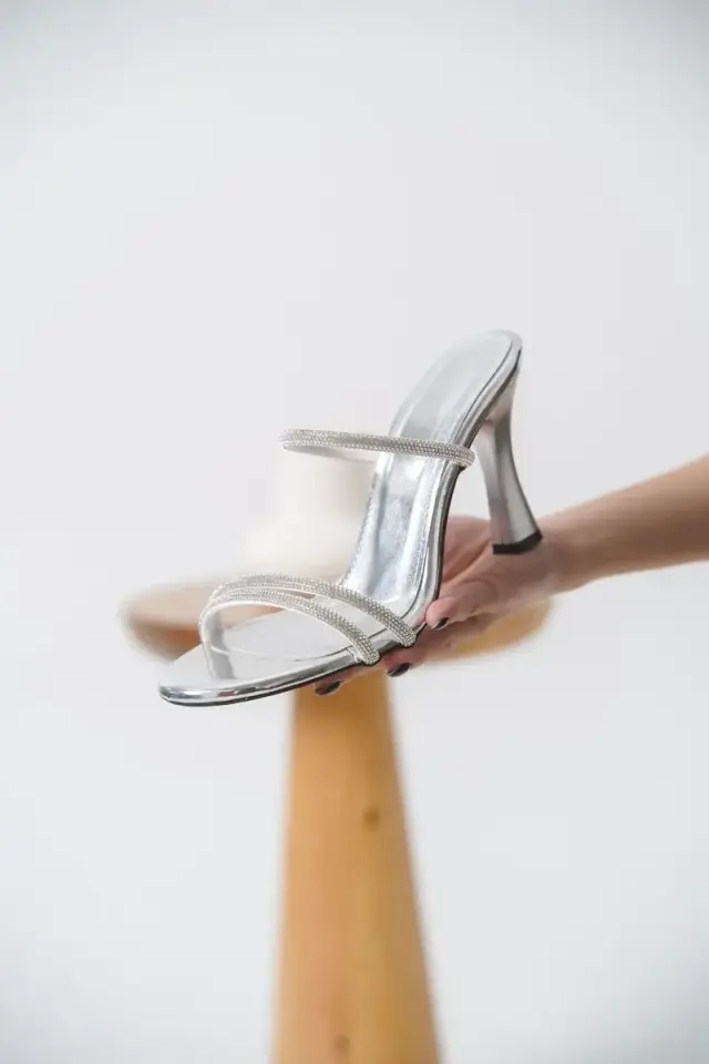 Topuklu Gümüş Kadın Terlik BUCCA20MY24E