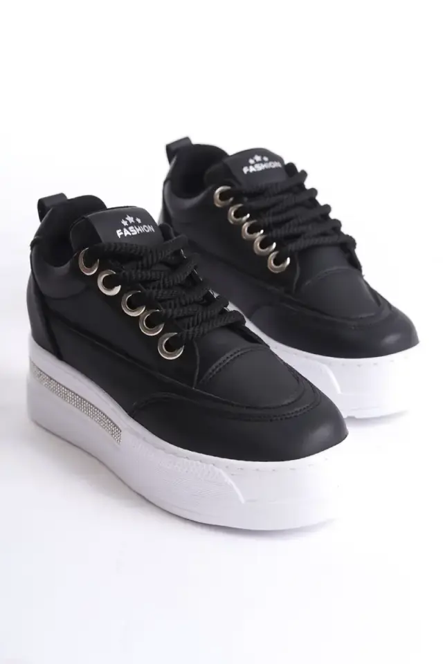 Siyah Kadın Gizli Topuklu Sneaker BUCCA04MS01A