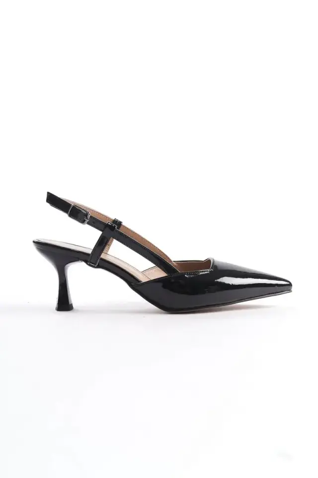 Kadın Siyah Rugan Topuklu Ayakkabı BUCCA08MS20A