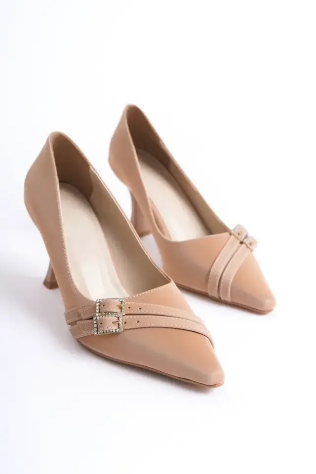 Kadın Nude Saten Topuklu Ayakkabı BUCCA08MS25D