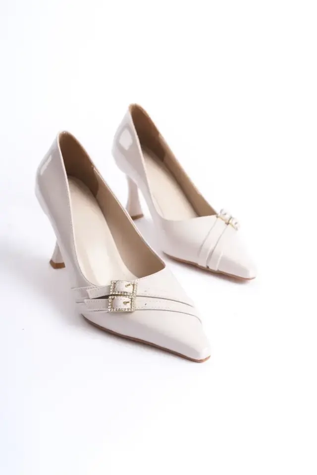 Kadın Bej Rugan Topuklu Ayakkabı BUCCA08MS25L