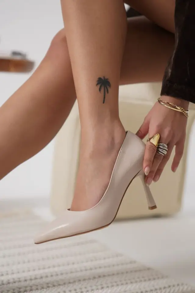 Mat Bej Kadın Stiletto Ayakkabı | BUCCA