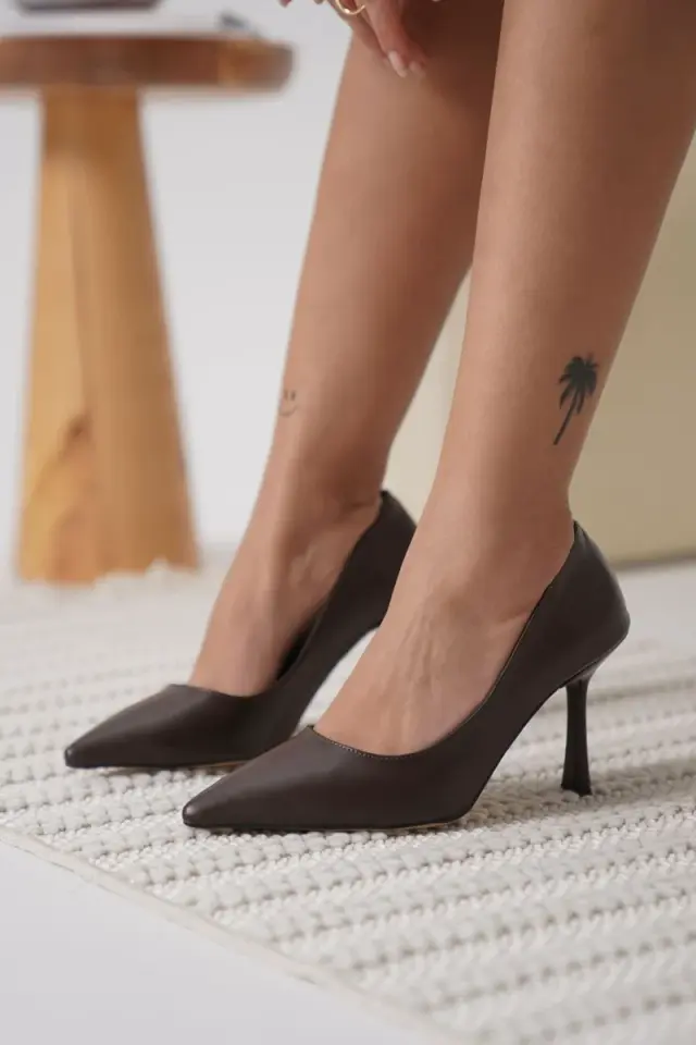 Acı Kahve Kadın Stiletto Ayakkabı | BUCCA