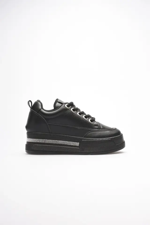 Siyah Tabanlı Kadın Gizli Topuk Sneaker | BUCCA