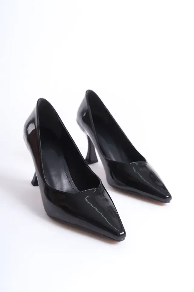 Siyah Rugan Kadın Stiletto Ayakkabı | BUCCA