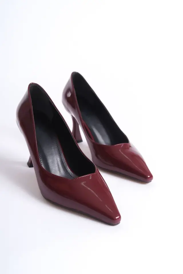 Bordo Rugan Kadın Stiletto Ayakkabı | BUCCA