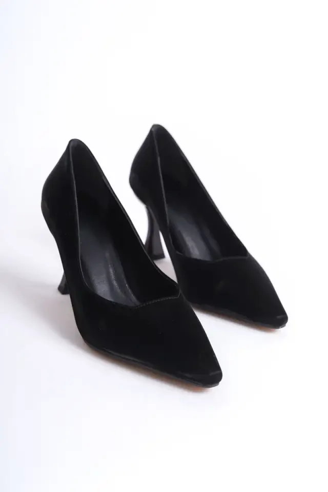 Siyah Saten Kadın Stiletto Ayakkabı | BUCCA