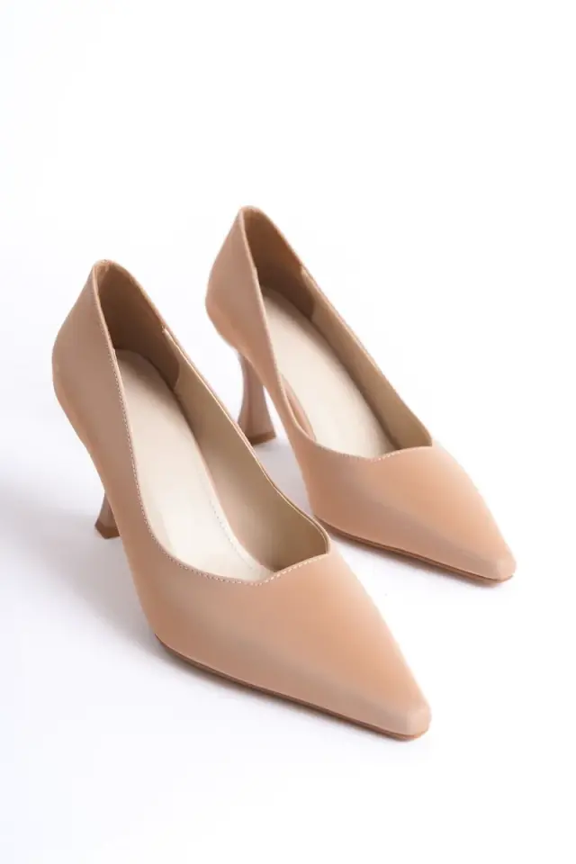 Nude Saten Kadın Stiletto Ayakkabı | BUCCA