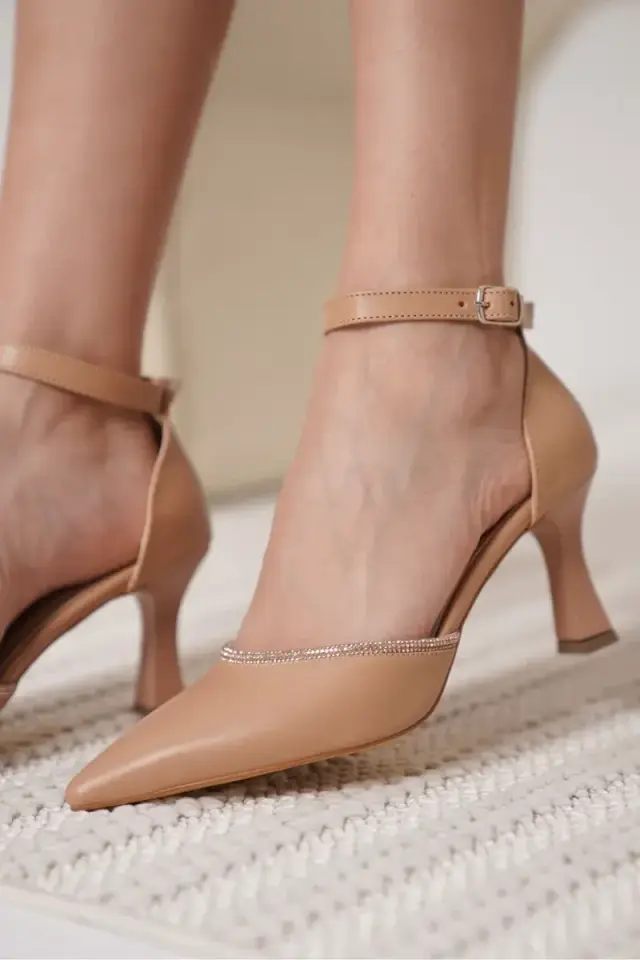 Taşlı Kadın Nude Topuklu Ayakkabı BUCCA12MS02D