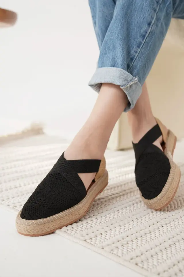 Siyah Kadın Espadril Ayakkabı | BUCCA