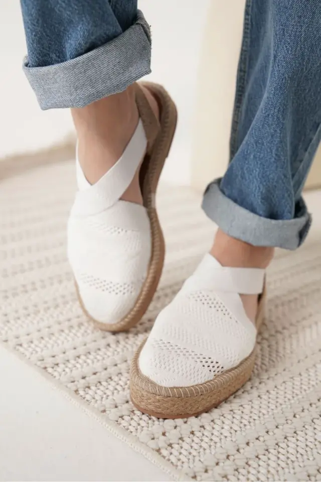 Beyaz Kadın Espadril Ayakkabı | BUCCA