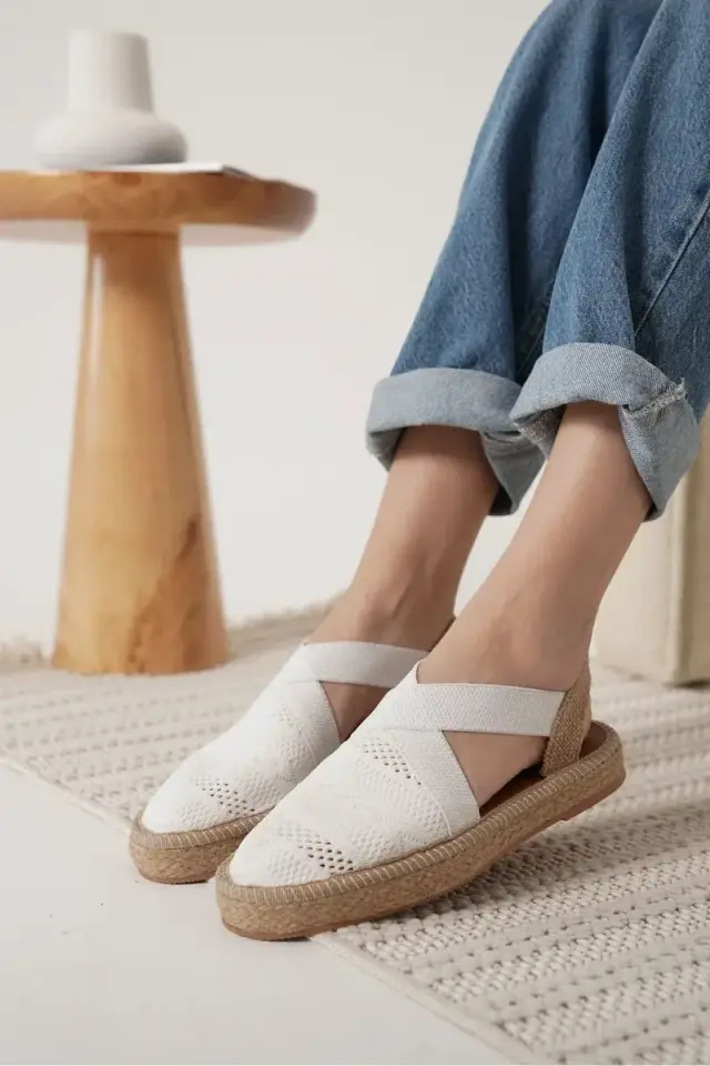 Kadın Beyaz Espadril Ayakkabı BUCCA19MY01B