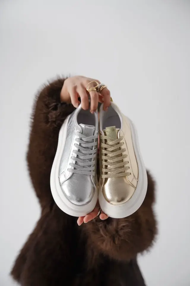 Gümüş Kadın Sneaker Ayakkabı | BUCCA