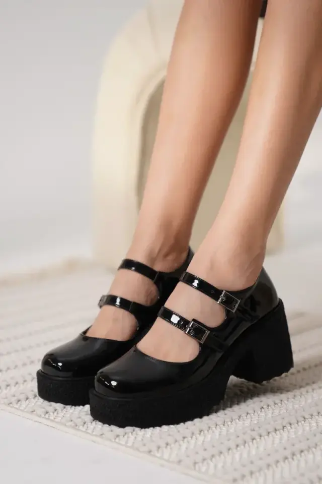 Kadın Siyah Rugan Günlük Ayakkabı BUCCA06MS07A