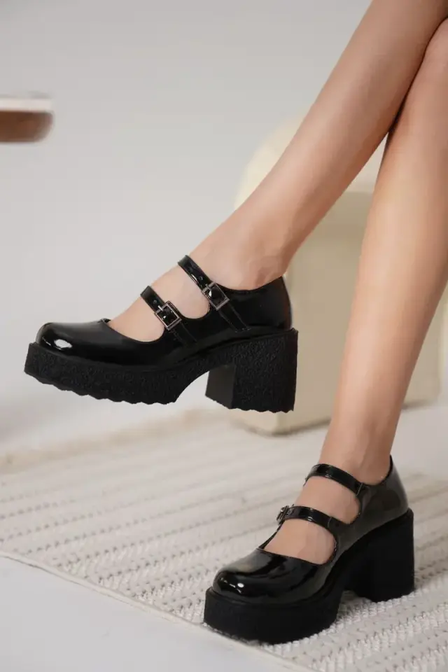 Kadın Siyah Rugan Günlük Ayakkabı BUCCA06MS07A