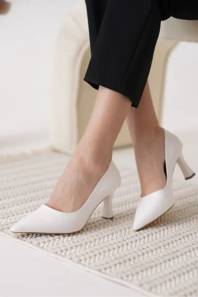 Beyaz Kadın Stiletto Ayakkabı | BUCCA