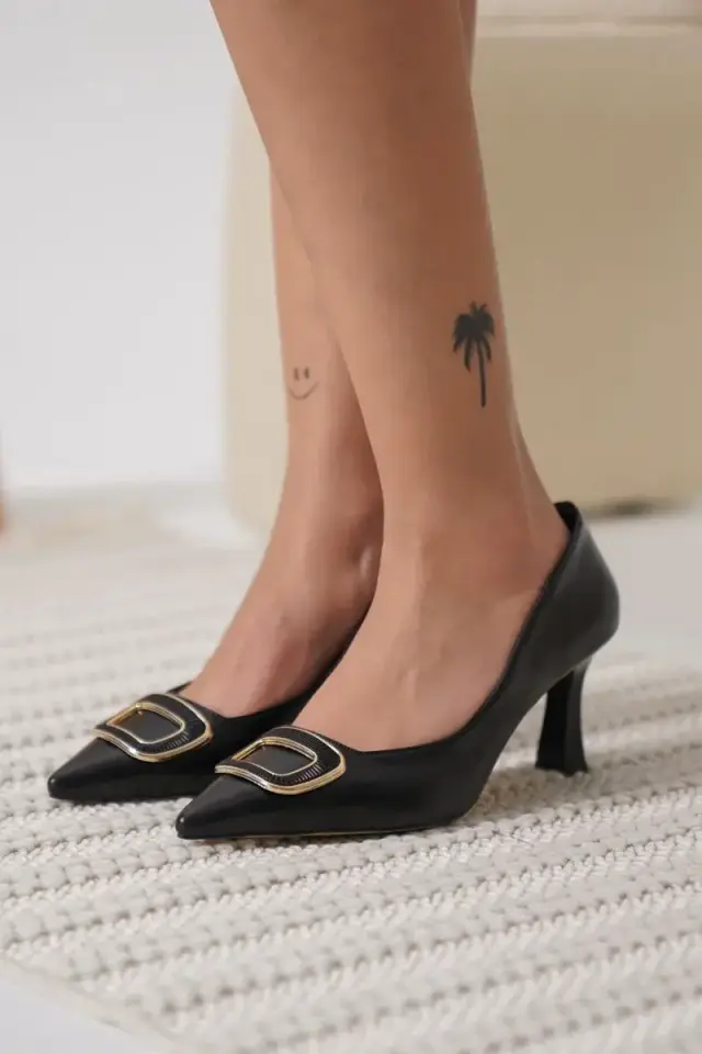 Kadın Siyah Topuklu Ayakkabı BUCCA12MS07A