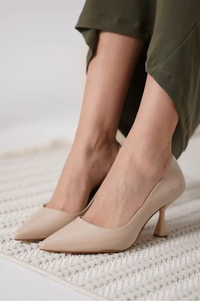 Nude Rugan Kadın Stiletto Ayakkabı | BUCCA