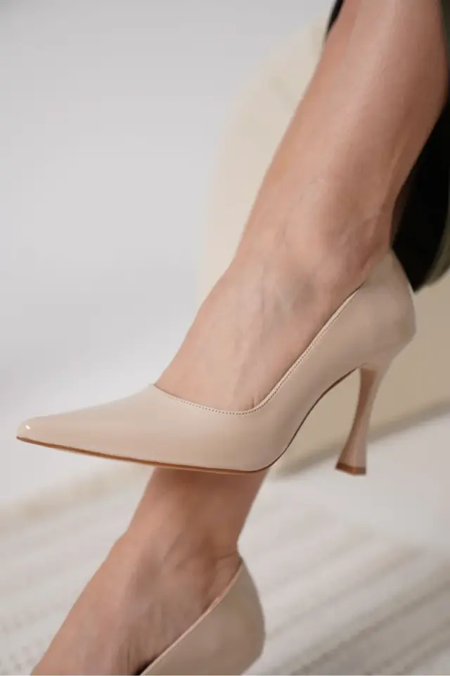 Nude Rugan Kadın Stiletto Ayakkabı | BUCCA