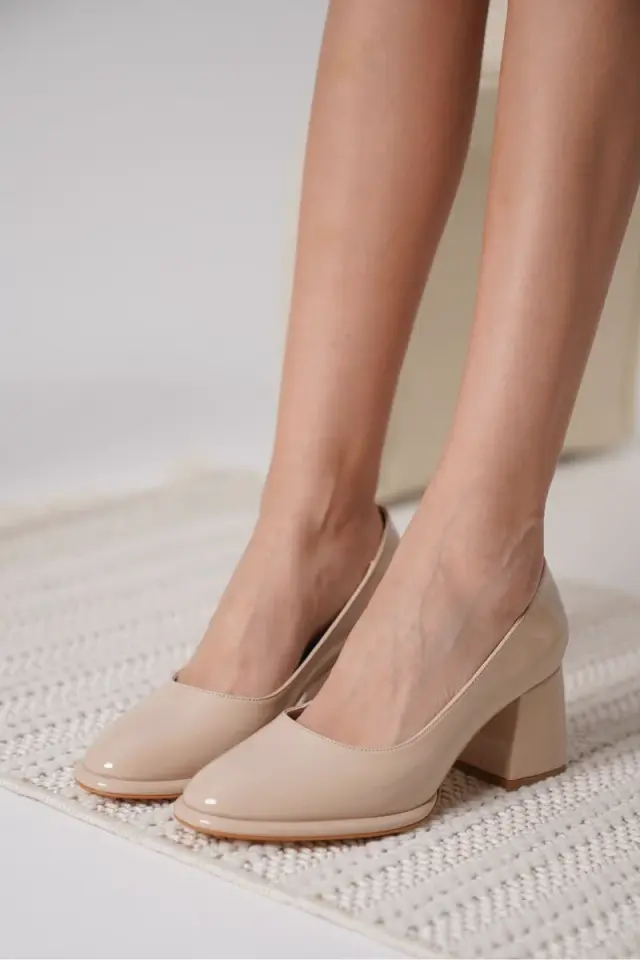 Nude Rugan Kadın Stiletto Ayakkabı | BUCCA