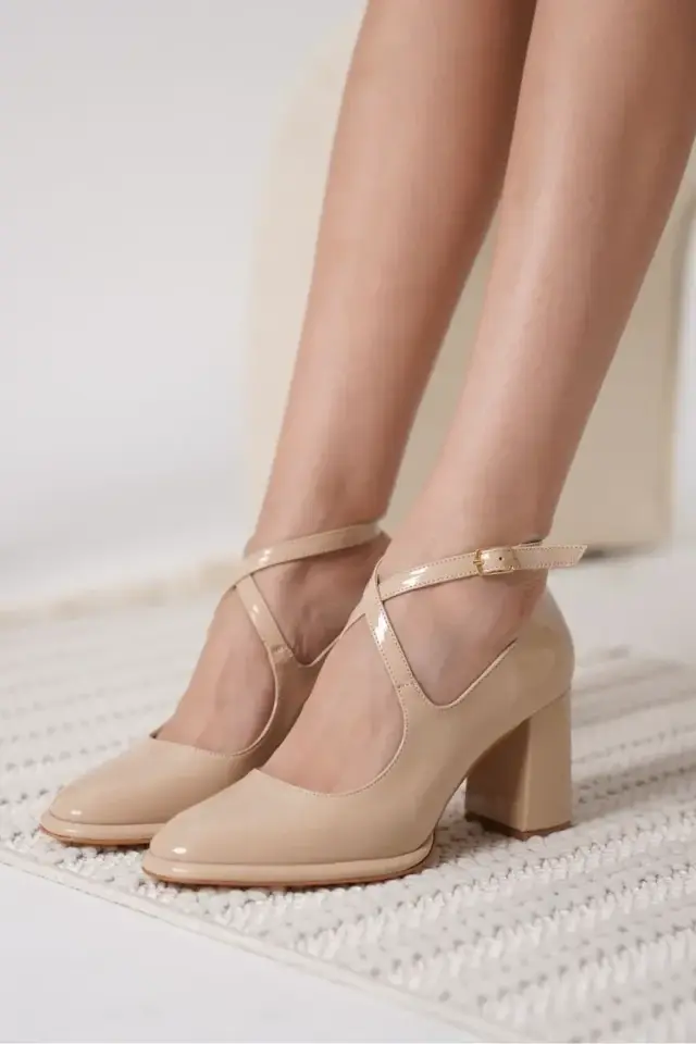 Nude Rugan Kadın Topuklu Ayakkabı BUCCA18MS09B