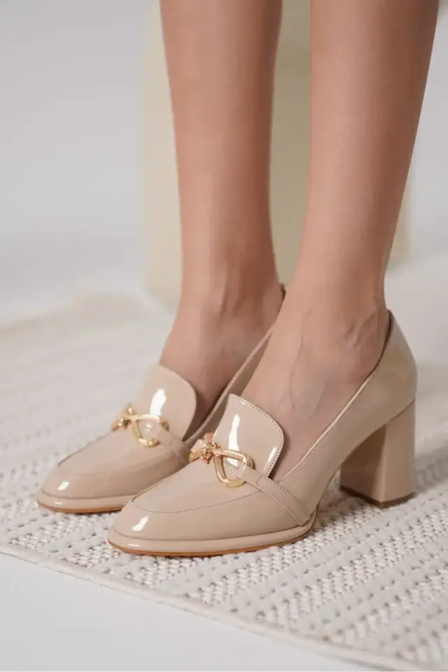 Nude Rugan Kadın Topuklu Ayakkabı BUCCA18MS10B