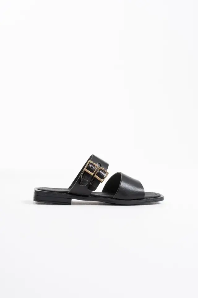 Siyah Hakiki Deri Terlik BUCCA31MY33A