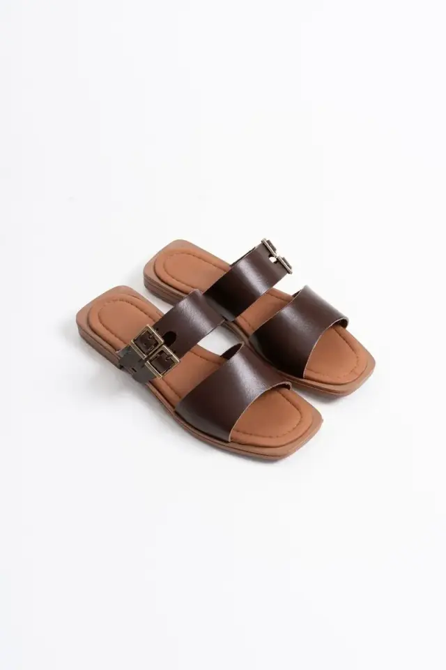 Acı Kahve Hakiki Deri Terlik BUCCA31MY33D