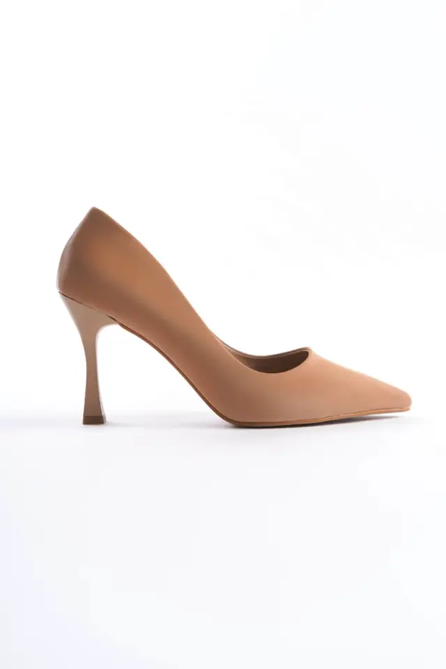 Nude Saten Kadın Stiletto Ayakkabı | BUCCA