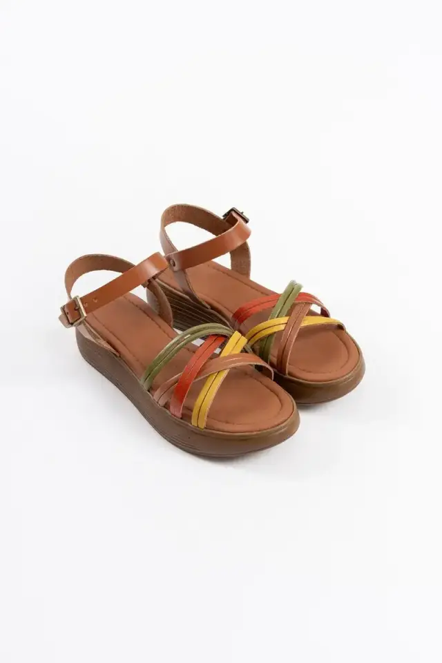 Çok Renkli Hakiki Deri Sandalet BUCCA31MY56B