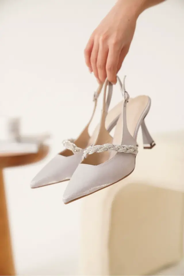 Gümüş Kadın Topuklu Ayakkabı BUCCA08MS36C