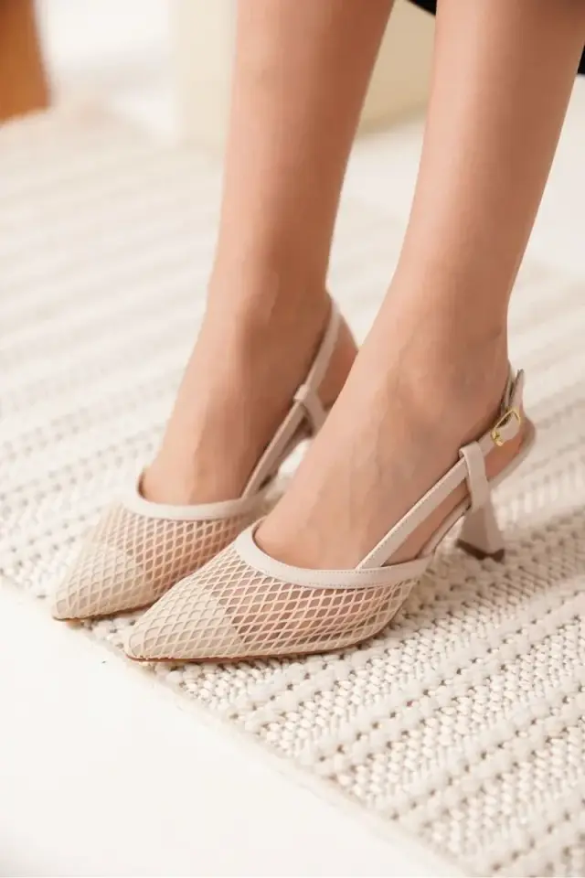 Kadın Bej Topuklu Ayakkabı BUCCA08MS43B