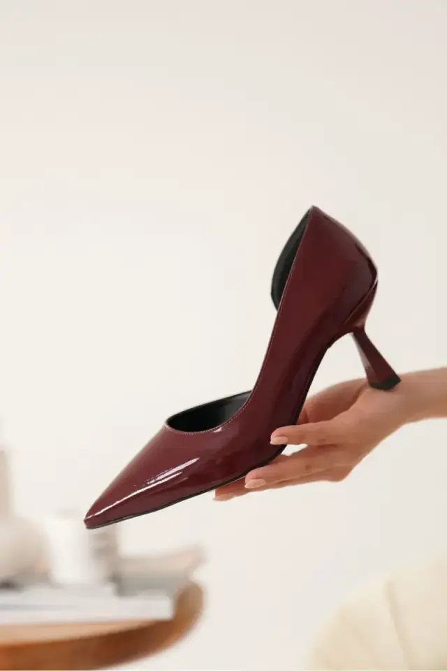 Kadın Bordo Rugan Topuklu Ayakkabı BUCCA08MS44G