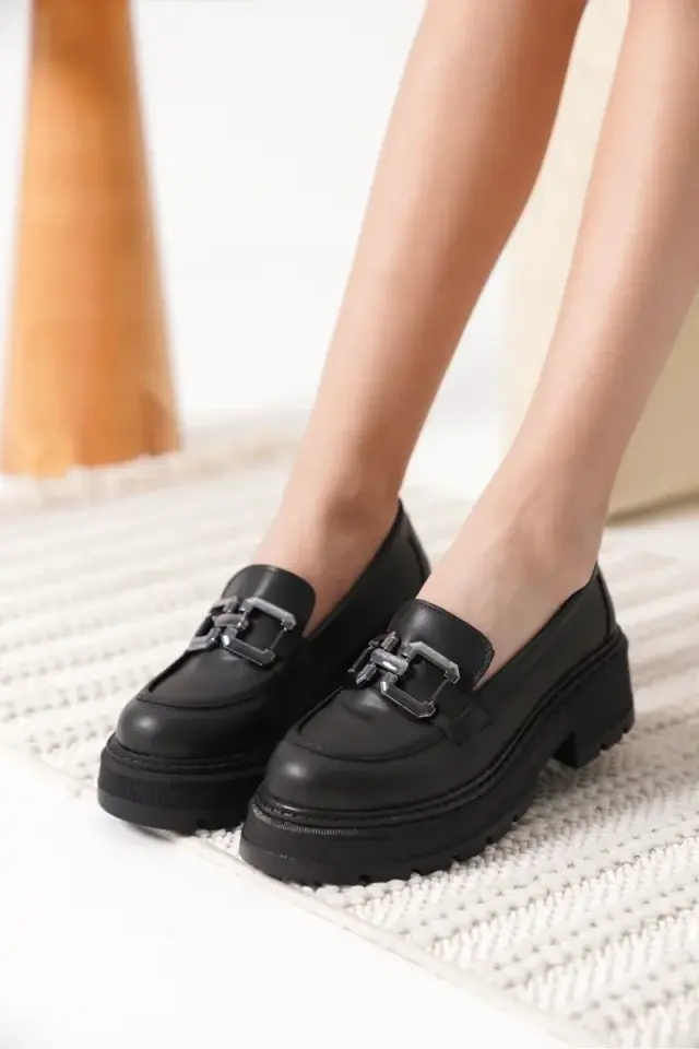 Cilt Siyah Kadın Loafer BUCCA17MS01D