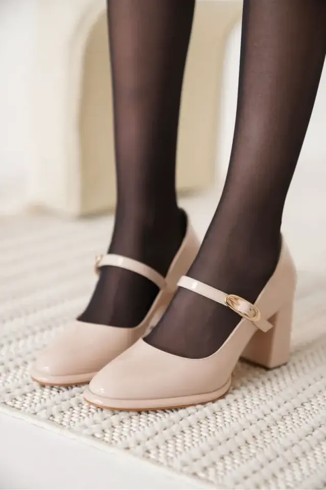 Bej Kadın Topuklu Ayakkabı BUCCA18MS12B