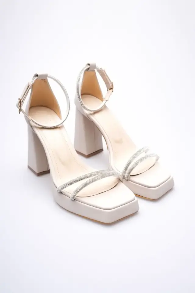 Kadın Bej Topuklu Sandalet BUCCA12MY01D