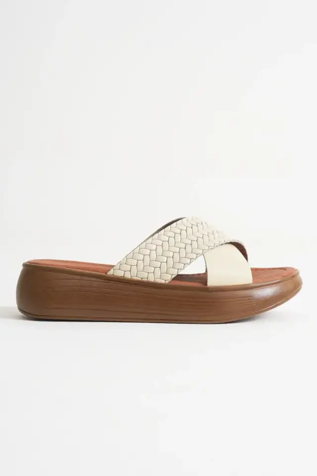 Bej Hakiki Deri Terlik BUCCA31MY53H