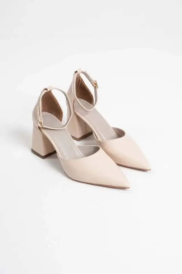 Bej Rugan Kadın Topuklu Ayakkabı BUCCA08MS11B