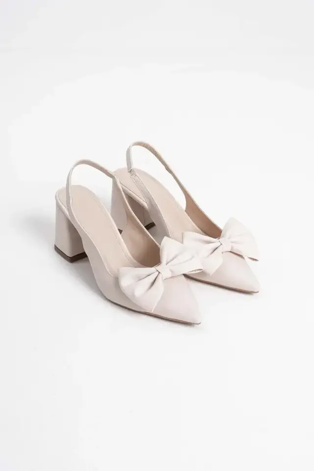 Bej Kadın Topuklu Ayakkabı BUCCA08MS15B